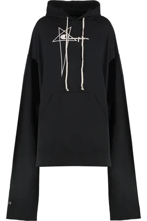 Rick Owens Sweatshirts & Hoodies, Heren, Zwart, S, Katoen, Vliegwerende Tuniek Hoodie
