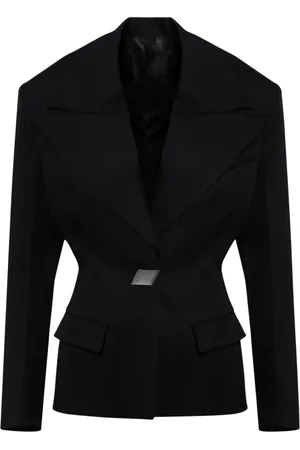 The Attico Jassen, Dames, Zwart, S, Herfst Single-Breasted Jas