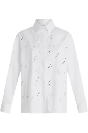 Liu Jo Blouses & Shirts, Dames, Wit, S, Katoen, Witte Poplin Shirt met Strass