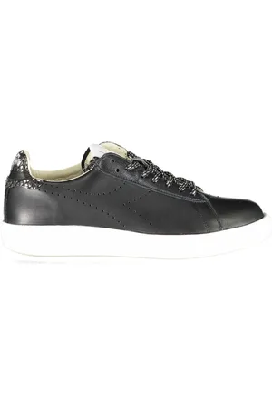 Diadora Schoenen, Dames, Zwart, 38 EU, Sportieve Veterschoenen Zwart Contrastdetails