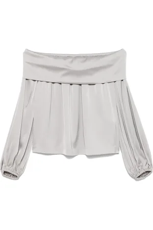 D.EXTERIOR Blouses & Shirts, Dames, Grijs, M, Satijn, Lichtgrijze Satijnen Blouse met Cowl Neck