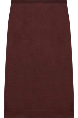 Saint Laurent Rokken, Dames, Bruin, M, Lange Rok in Trendy Stijl