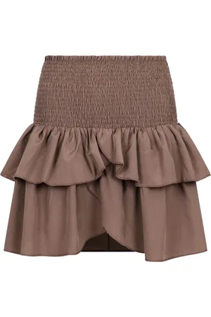 Neo Noir Rokken, Dames, Bruin, XS, Polyester, Carin R Rok met Ruffles