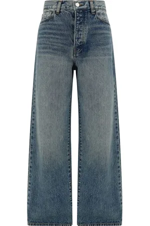 AMIRI Jeans, Dames, Blauw, W27, Palazzo Style Jeans met reliëf detail