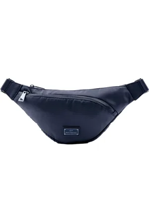 Paul & Shark Tassen, unisex, Blauw, ONE Size, Nylon, Nylon Schoudertas met Leren Afwerking