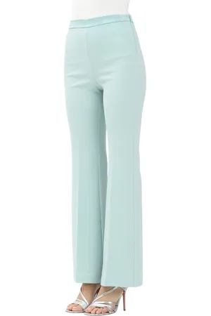 VICOLO Broeken, Dames, Blauw, XS, Polyester, Elegante Groene Palazzo Broek