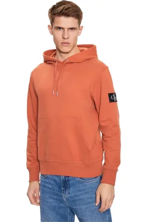 Calvin Klein Sweatshirts & Hoodies, Heren, Oranje, M, Katoen, Hooded Zip Sweatshirt