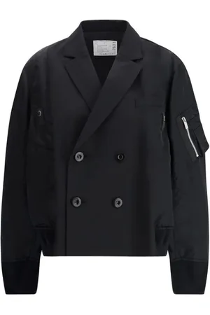 SACAI Jassen, Dames, Zwart, M, Innovatieve Bomberjack met Blazerdetails