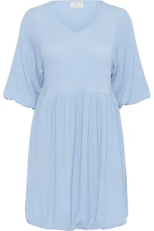 Kaffe Kleedjes, Dames, Blauw, S, Polyester, Ballonjurk Soft Chambray