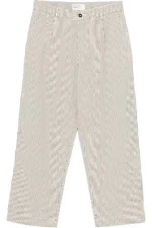 Universal Works Broeken, Heren, Grijs, W28, Katoen, Broek met rechte snit en lichtgrijze details