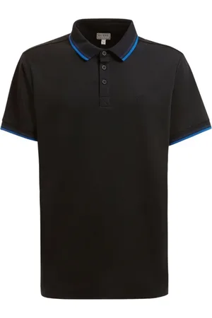 Guess Tops, Heren, Zwart, M, Zwart Textile Polo Shirt