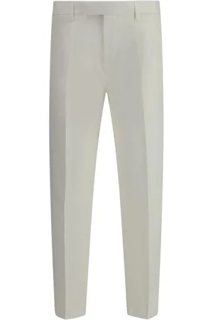 Ermenegildo Zegna Broeken, Heren, , L, Katoen, Stijlvolle Chino Broek met Ritsluiting