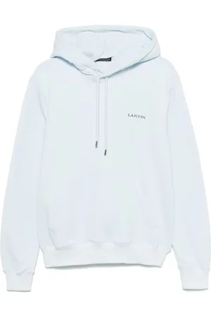 Lanvin Sweatshirts & Hoodies, Heren, Blauw, M, Blauwe Hoodie met Logo Borduursel