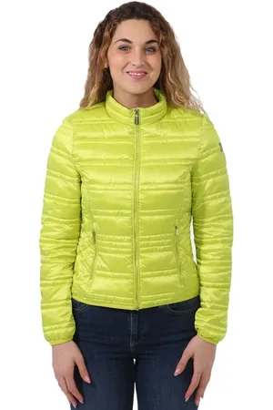 YES ZEE BY ESSENZA Jassen, Dames, Groen, L, Polyester, Groene Gewatteerde Jas voor Vrouwen