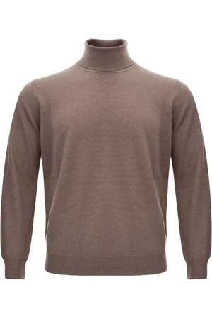 KANGRA CASHMERE Truien, Heren, Bruin, S, Wol, Bruine Wollen Trui