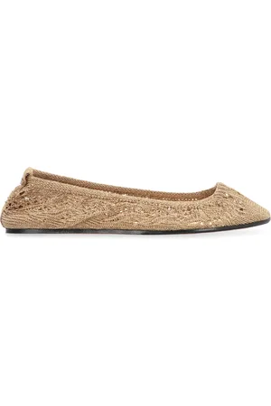 Isabel Marant Schoenen, Dames, Geel, 39 EU, Leer, Gehaakte gebreide ballerina
