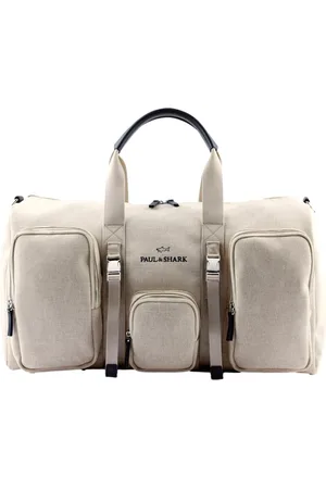 Paul & Shark Tassen, Heren, , ONE Size, Canvas Duffle Tas met Leren Afwerking