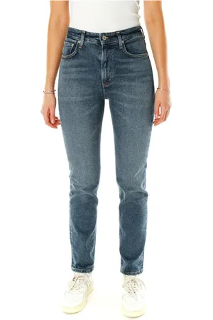 Citizens of Humanity Jeans, Dames, Blauw, W28, Denim, Hoge Taille Straight Fit Denim Jeans