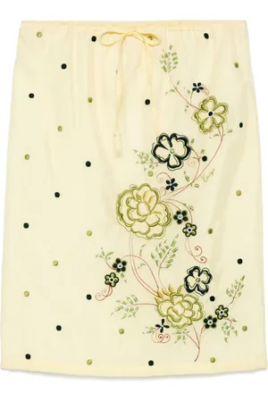 Kenzo Rokken, Dames, , M, Bloemen geborduurde elastische taille rok