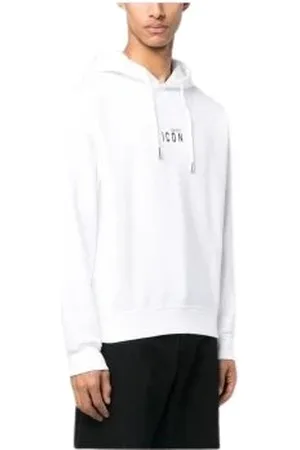 Dsquared2 Sweatshirts & Hoodies, Heren, Wit, XL, Katoen, Witte hoodie met voorprint
