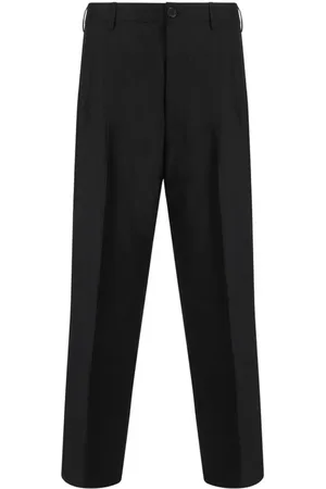 Marni Broeken, Heren, Zwart, M, Wol, Oversized wollen broek met zakken