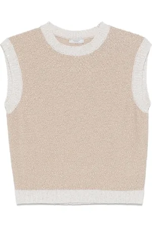 PESERICO SIGN Truien, Dames, , L, Katoen, Pailletdetail Gebreid Vest