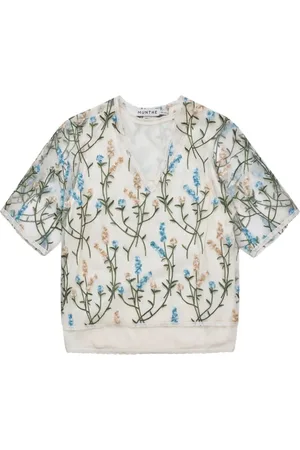 Munthe Blouses & Shirts, Dames, Veelkleurig, L, Pailletten, Elegante pailletten geborduurde bloesemblouse