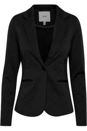 Ichi Jassen, Dames, Zwart, M, Polyester, Elegant Suit Jacket met Viscose