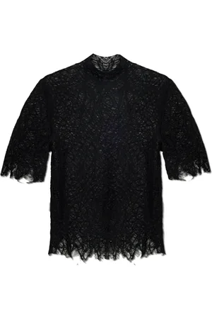 Alexander McQueen Blouses & Shirts, Dames, Zwart, XS, Katoen, Kanten top