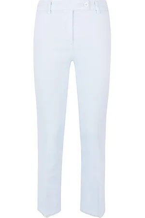 VIA MASINI 80 Broeken, Dames, Blauw, XS, Heldere Blauwe Straight Leg Jeans