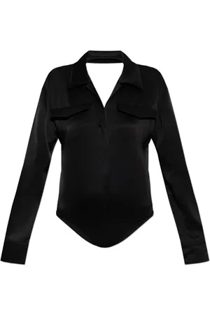 Courrèges Tops, Dames, Zwart, S, Polyester, Body met zakken