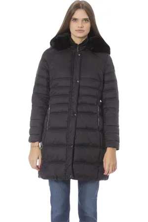 BALDININI Mantels, Dames, Zwart, 3Xl, Lange Pufferjas met Monogram