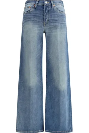 RE/DONE Jeans, Dames, Blauw, W27, Vintage Wide Leg Jeans met Moderne Twist