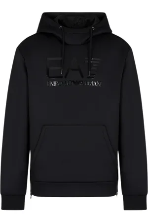 EA7 Sweatshirts & Hoodies, Heren, Zwart, M, Stretch Tech Hoodie met Logo