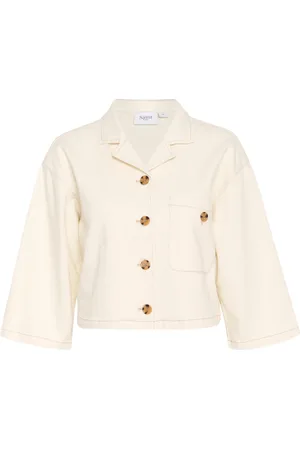 Saint Tropez Jassen, Dames, Wit, S, Katoen, Winter Wit Kayosz Shirt Blouse