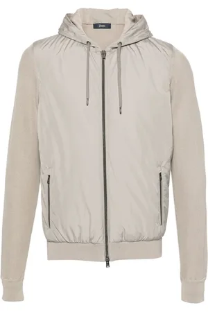 HERNO Sweatshirts & Hoodies, Heren, , 2Xl, Katoen, Duifgrijze Hoodiejas met Ritssluiting