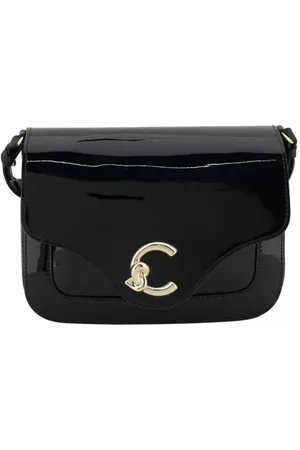 Coccinelle Tassen, Dames, Zwart, ONE Size, Leer, Schoudertas van lakleer met magnetische klep