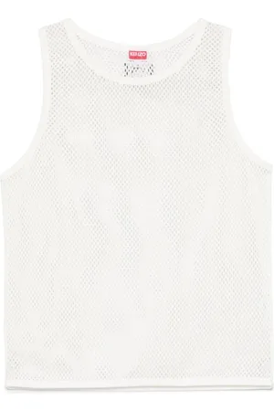 Kenzo Tops, Heren, , L, T-shirts en Polos met Wit Logo Patch