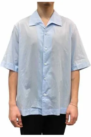 Paul Smith Overhemden, Heren, Blauw, M, Katoen, Hemelsblauwe Katoenen Voile Wijde Kraag Blouse