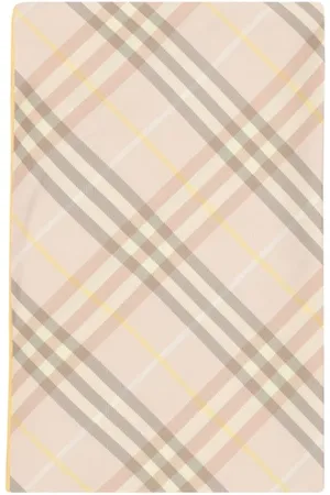 Burberry Accessoires, Dames, Roze, ONE Size, Zijden sjaal met iconisch ruitpatroon