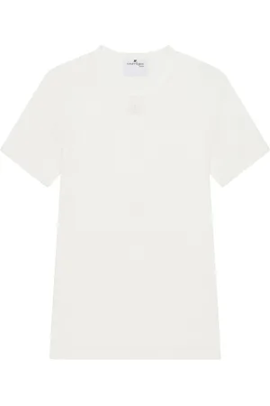 Courrèges Tops, Heren, Wit, L, Witte Crew Neck T-shirts en Polos
