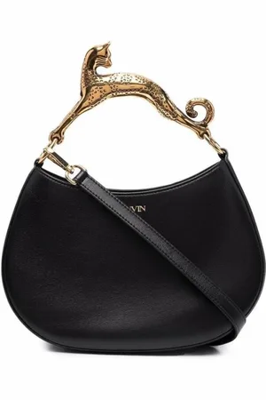 Lanvin Tassen, Dames, Zwart, ONE Size, Leer, Hobo Cat leren tas