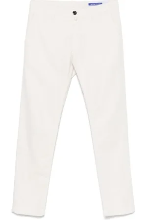 Jacob Cohen Jeans, Heren, Wit, W34, Witte Jeans met Verborgen Rits
