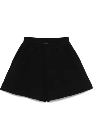Emporio Armani Korte broeken, Dames, Zwart, XL, Zwarte shorts met trekkoord in de taille en logo
