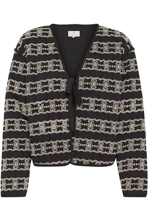 Kaffe Jassen, Dames, Zwart, S, Katoen, Zwarte Karonia Jas Buitenkleding