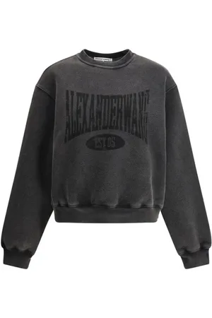 Alexander Wang Sweatshirts & Hoodies, Dames, Zwart, M, Katoen, Grafisch Katoenen Sweatshirt