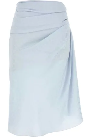 Givenchy Rokken, Dames, Blauw, S, Blauwe Gedrapeerde Gerende Rok