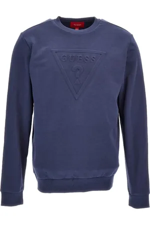Guess Sweatshirts & Hoodies, Heren, Blauw, M, Katoen, Logo Katoenen Sweatshirt