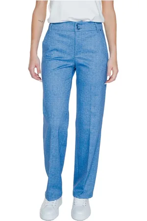 Street one Broeken, Dames, Blauw, M L30, Polyester, Wijde broek Lente/Zomer Collectie