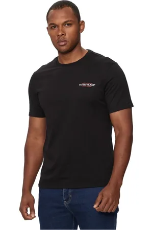 Guess Tops, Heren, Zwart, M, Katoen, Zwart Katoen Logo T-shirt